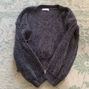 American Threads Distressed Sweater